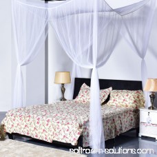 Ktaxon 4 Corner Post Bed Canopy Mosquito Net Full Queen King Size Netting Black/White Bedding